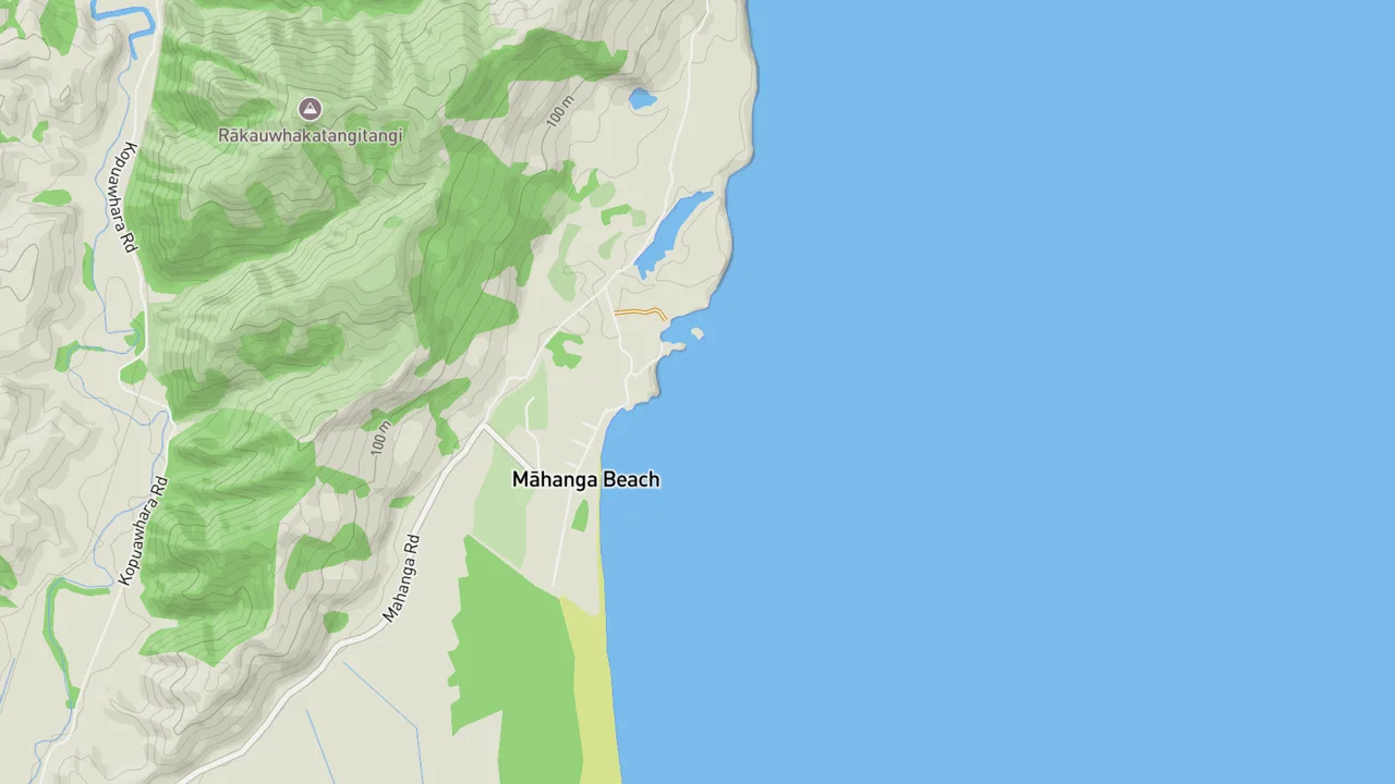 Map showing Mahunga Point