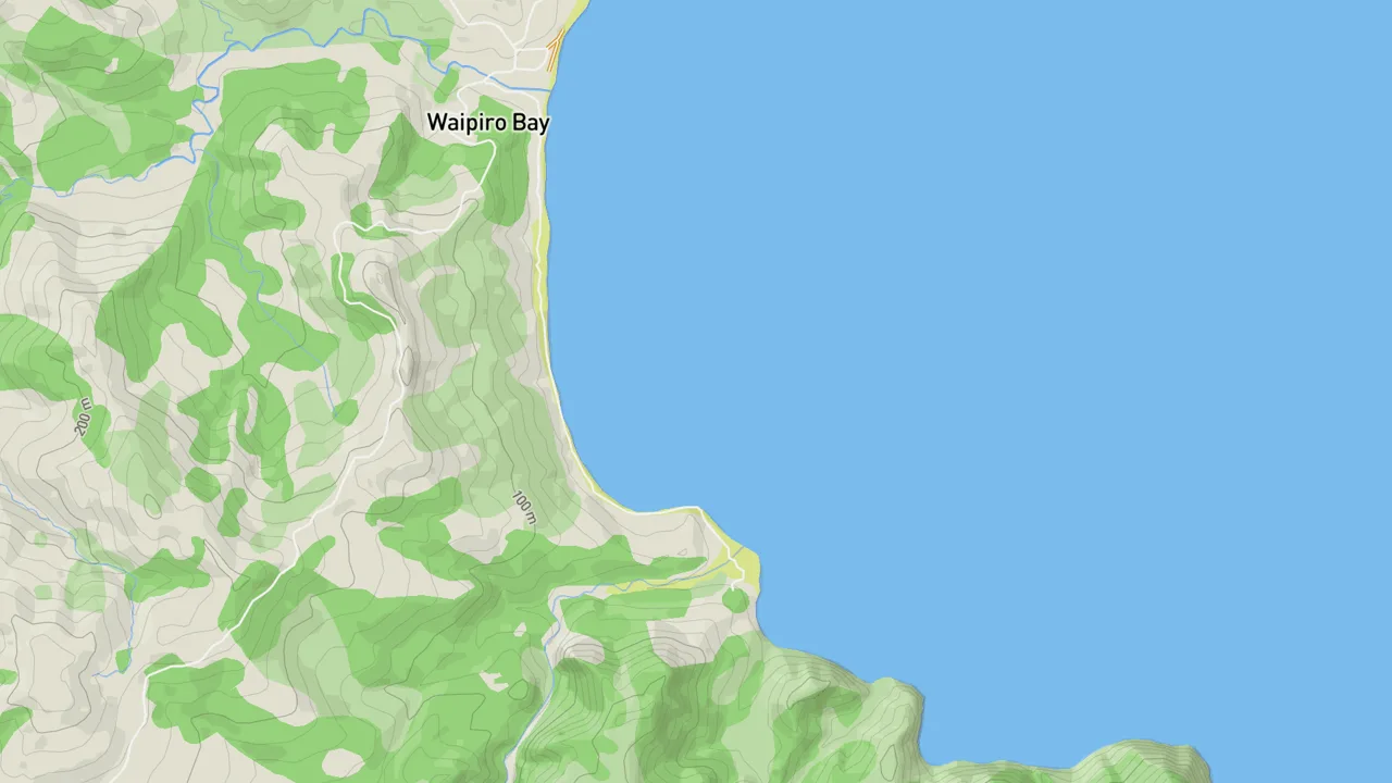 Map showing Waipiro Bay