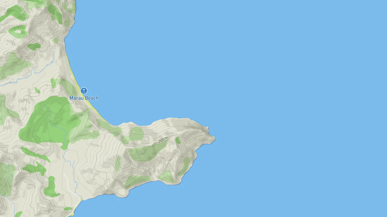 Map showing Three Points/Marau Point