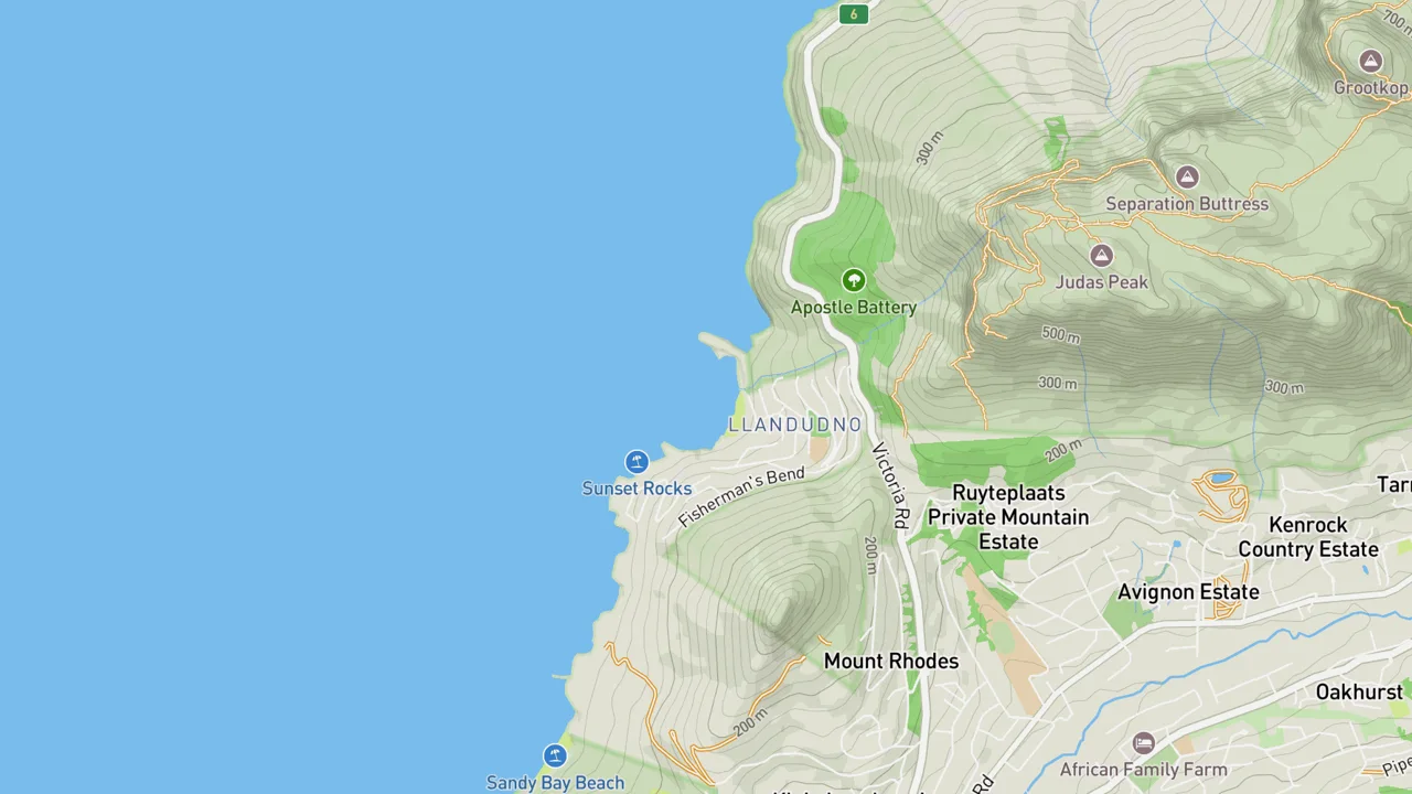 Map showing Llandudno (Cape Penninsula)