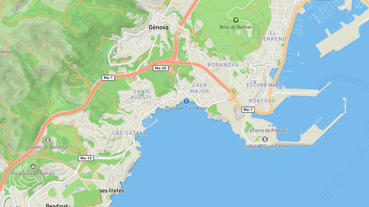 Map showing Cala Major
