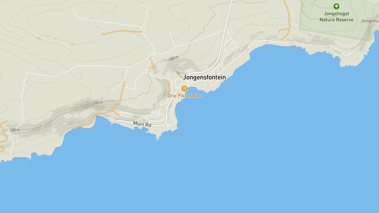 Map showing Jongensfontein