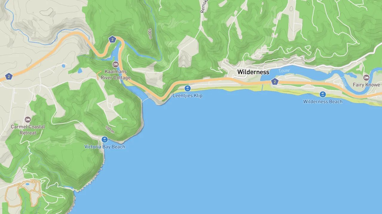Map showing Wilderness Beach