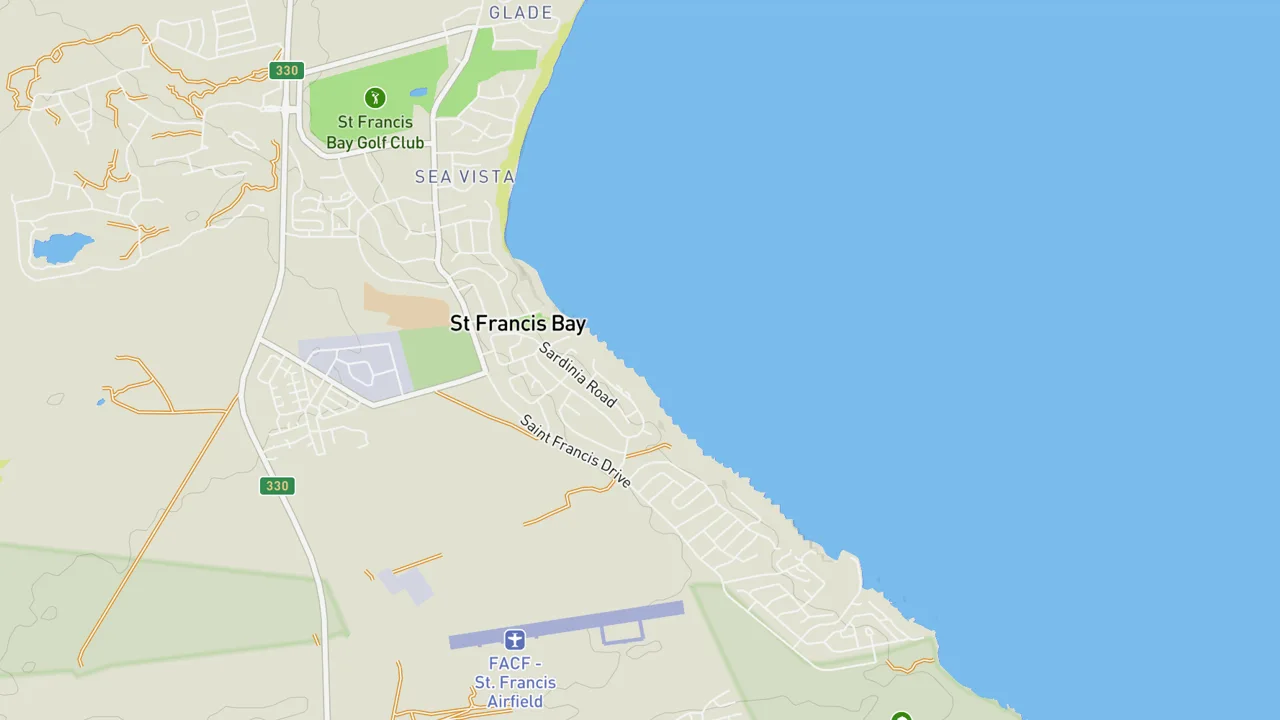 Map showing Bruce's Beauties