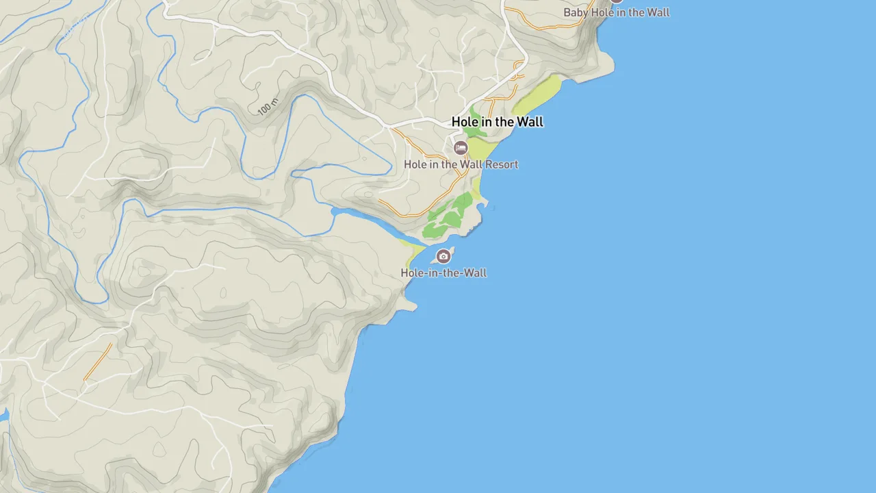 Map showing Hole-in-the-Wall