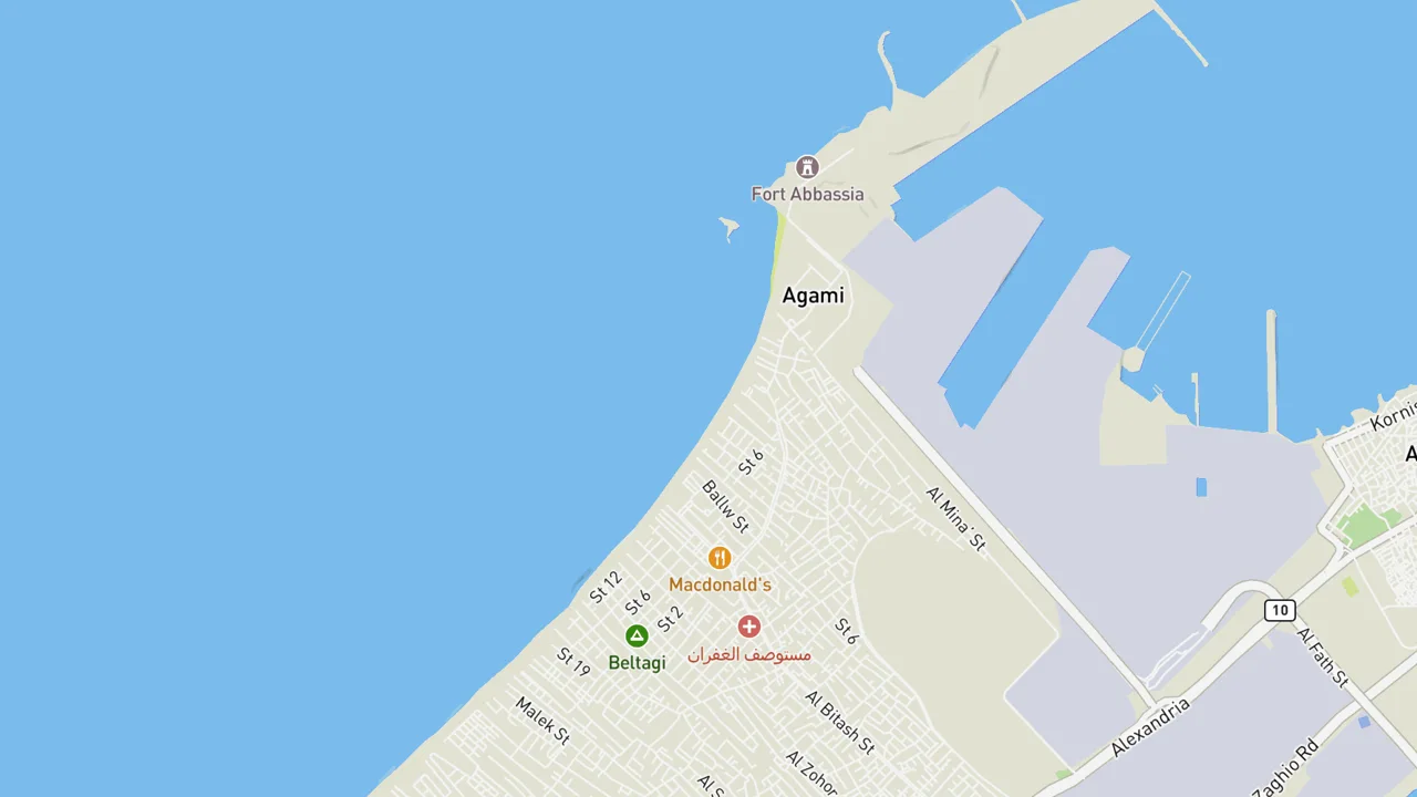 Map showing El Agamy