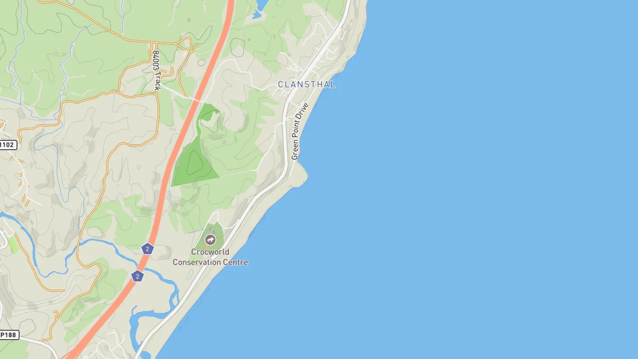 Map showing Green Point - KZN SA