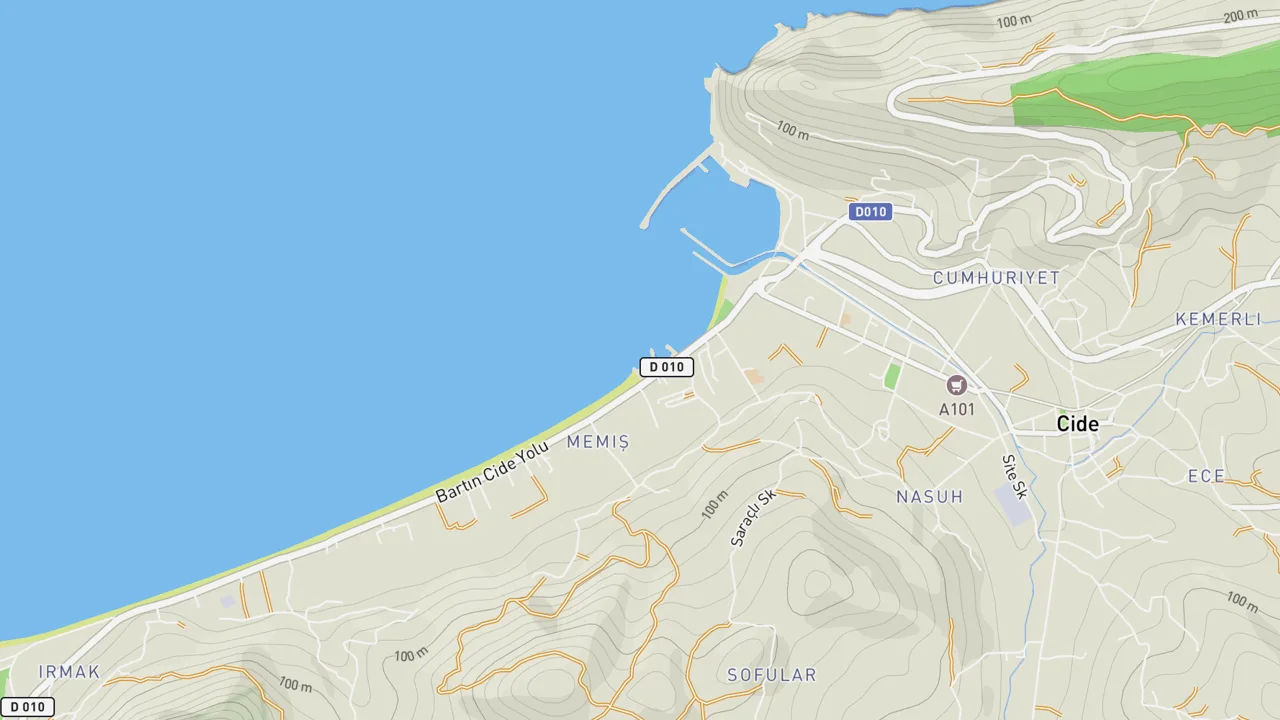 Map showing Rivermouth Jetties - Turkey