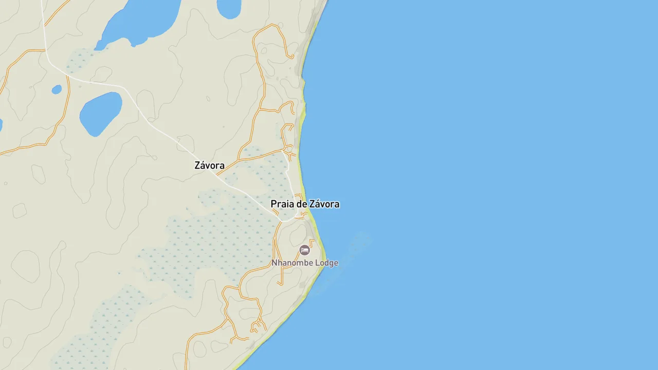 Map showing Praia de Závora