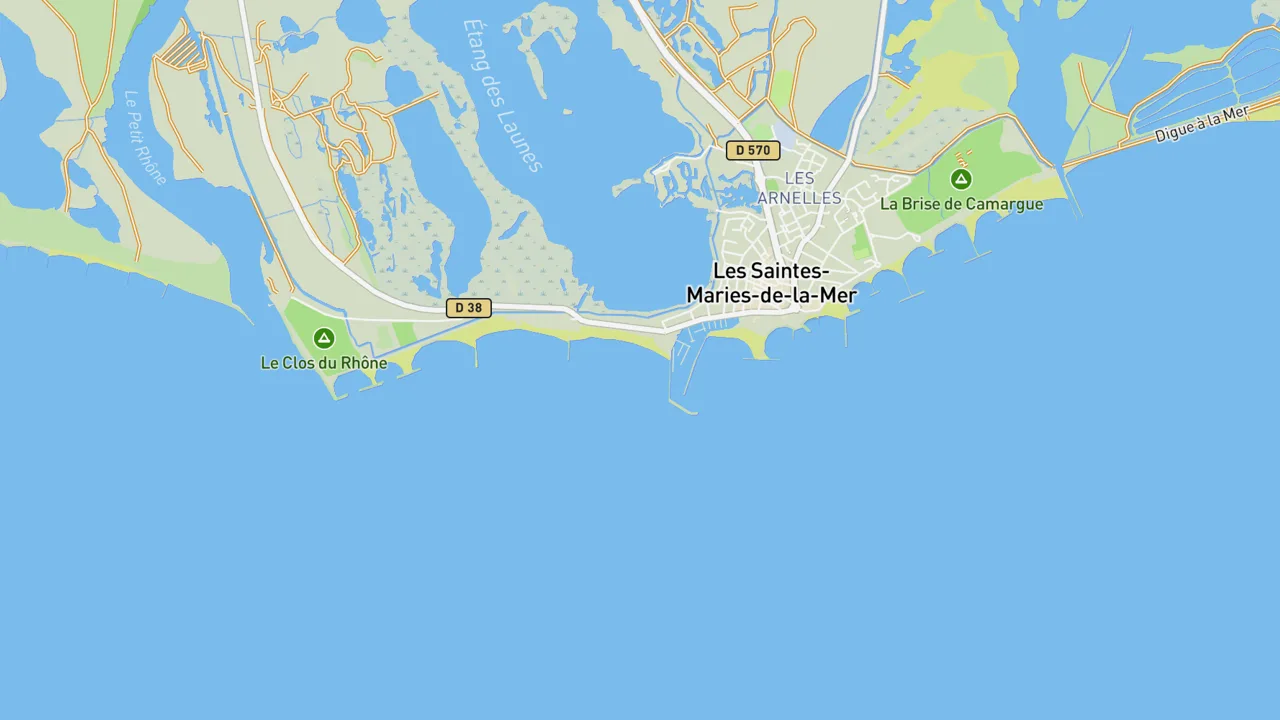 Map showing Saintes-Maries
