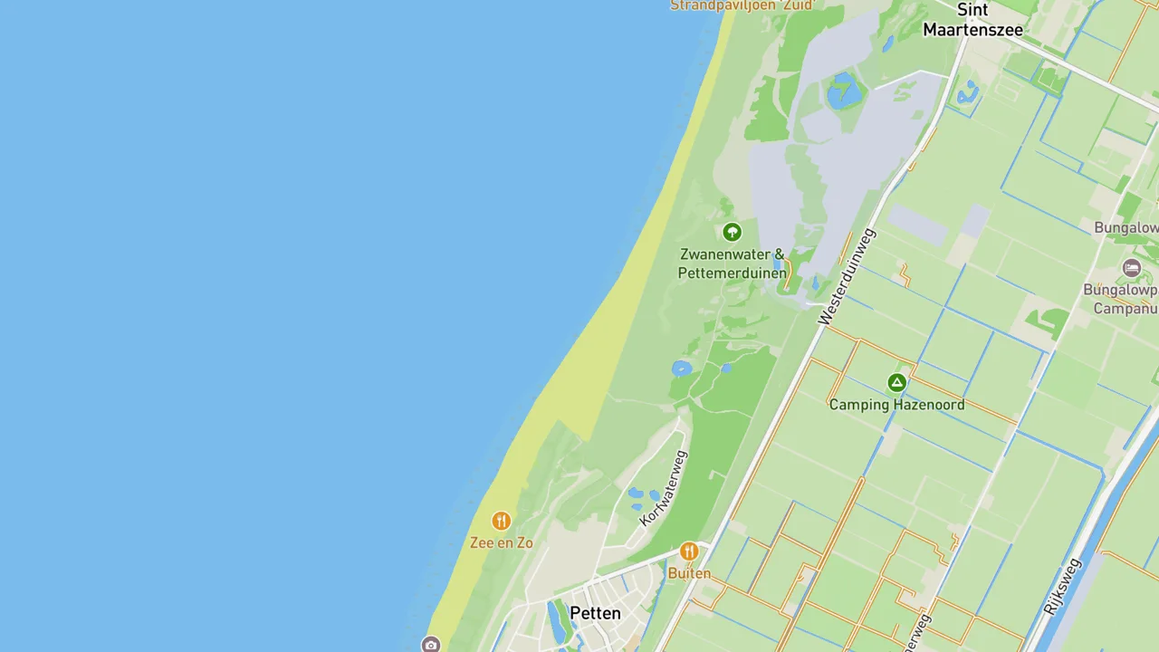 Kaart met Petten