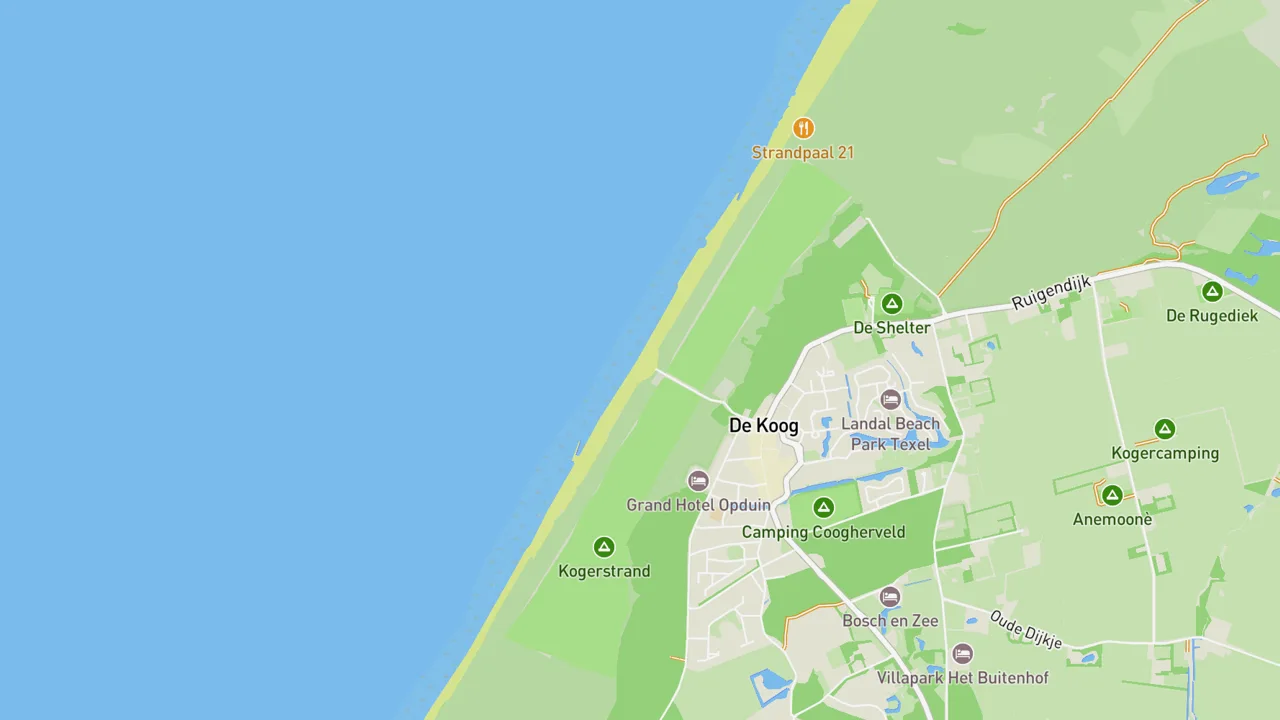 Map showing Texel de Koog