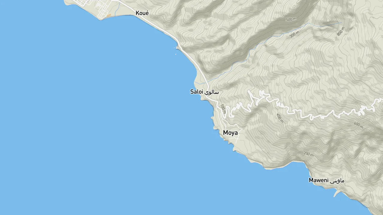 Map showing Five Papas