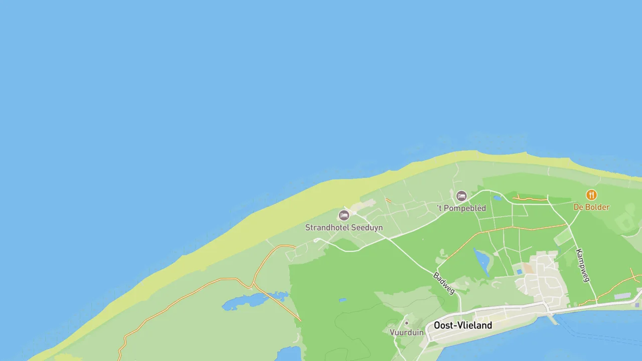 Kaart met Vlieland