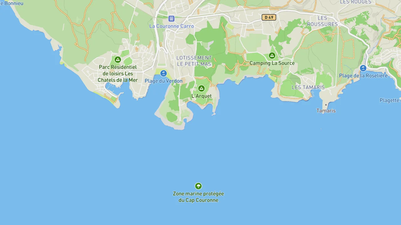Map showing La Couronne