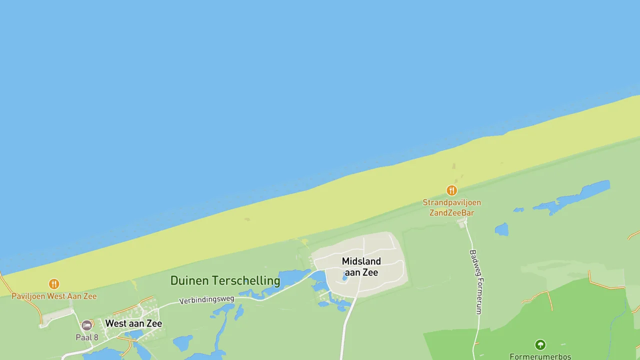 Map showing Terschelling