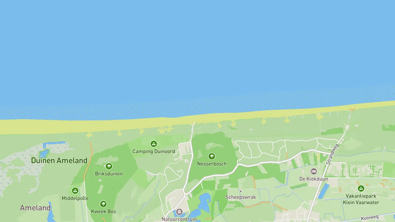 Map showing Ameland