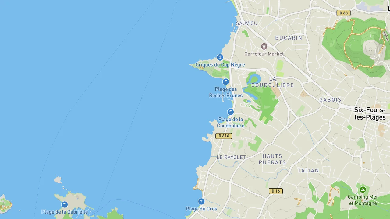 Kaart met La Coudoulière