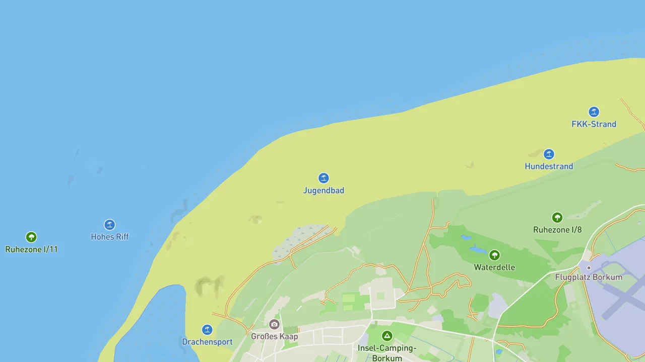 Kaart met Borkum
