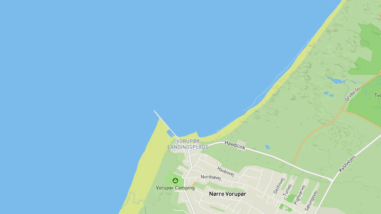 Map showing Nørre Vorupør