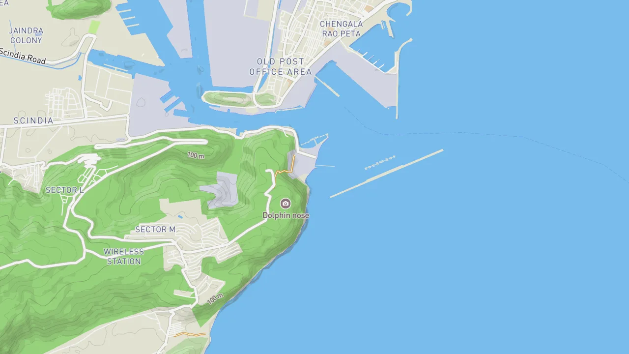 Map showing Harbour Jetties - Visakhapatnam