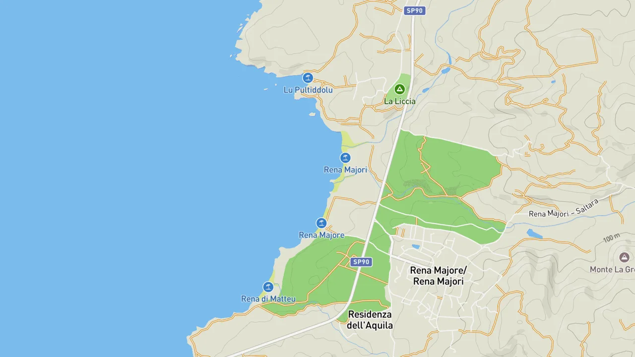 Map showing Rena Majore