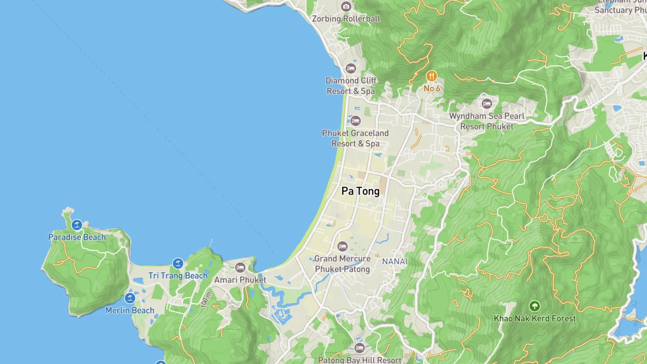 Map showing Patong